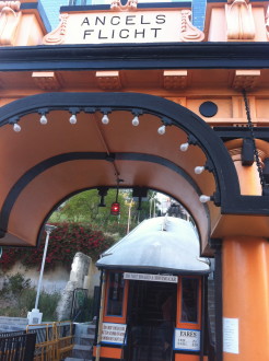 front sign of the Angels Flight railroad