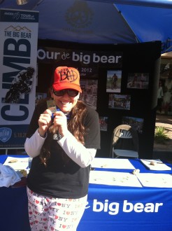 Aurora smiling with her medal at the end of the Tour de Palm Springs race 2012
