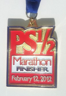 close up of the Palm Springs half marathon medal 2012