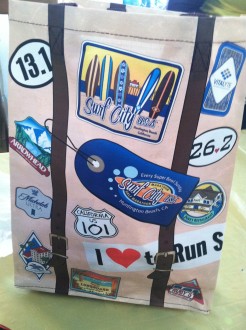 the cool expo bag from the Surf City Half Marathon 2012