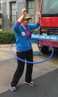 Becky hula hooping at Walt Disney World