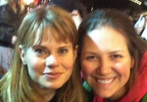Aurora and Celia Keenan-Bolger at stage door after Peter and the Starcatcher
