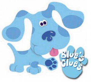 Blues Clues with his paw