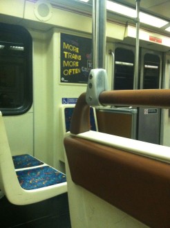 LA Metro subway car empty in the morning.