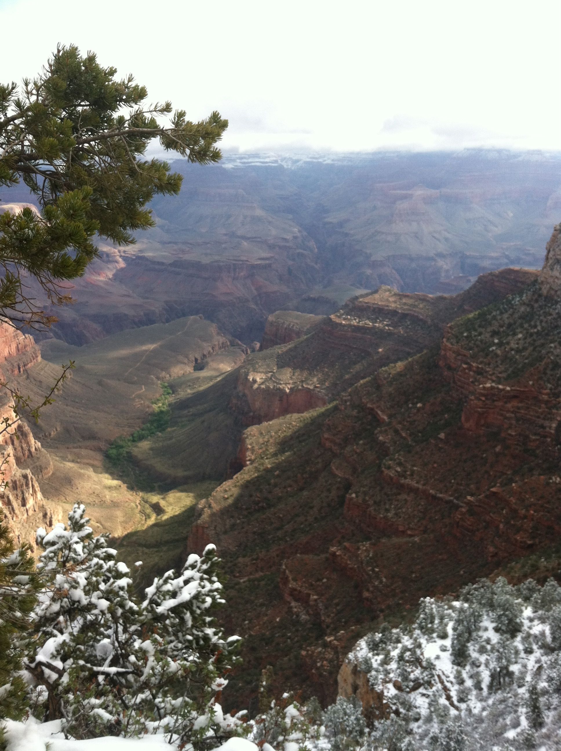 Grand Canyon view from the top with a little bit of snow