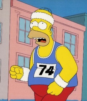 Homer Simpson running