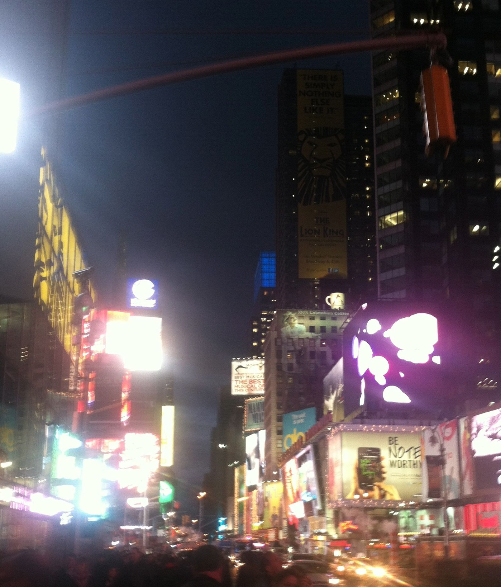 Times Square in New York City lit up at night