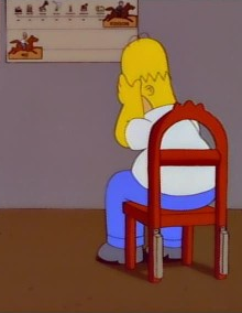 Homer Simpson crying, looking at his list of inventions vs. Edison's in the Wizard of Evergreen Terrace episode of The Simpsons, in which Homer Simpson becomes an inventor.