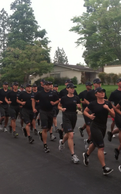 Marines running in a block together at the City of Laguna Hills Memorial Day Half Marathon 2012