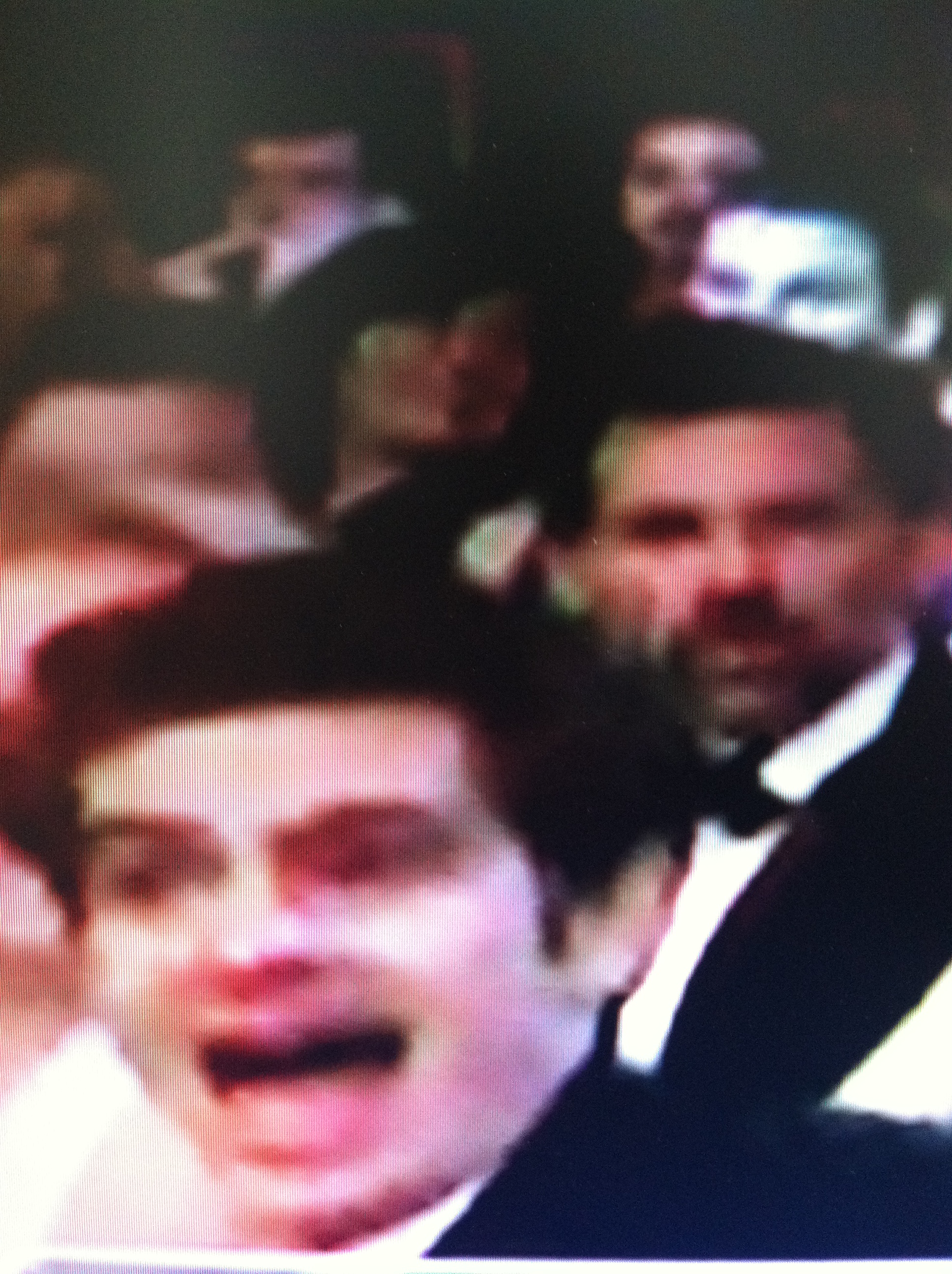 close-up on Andrew Garfield's face with huge, wide mouth during the 2012 Tony Awards