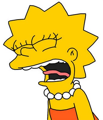 Lisa Simpson angry, screaming with tongue sticking out