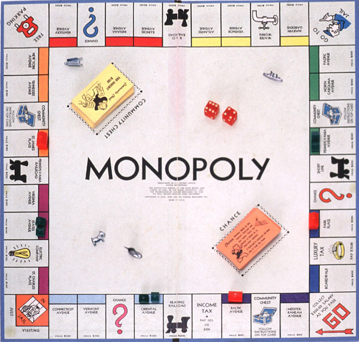 Classic Monopoly board (looks a little dirty, even)