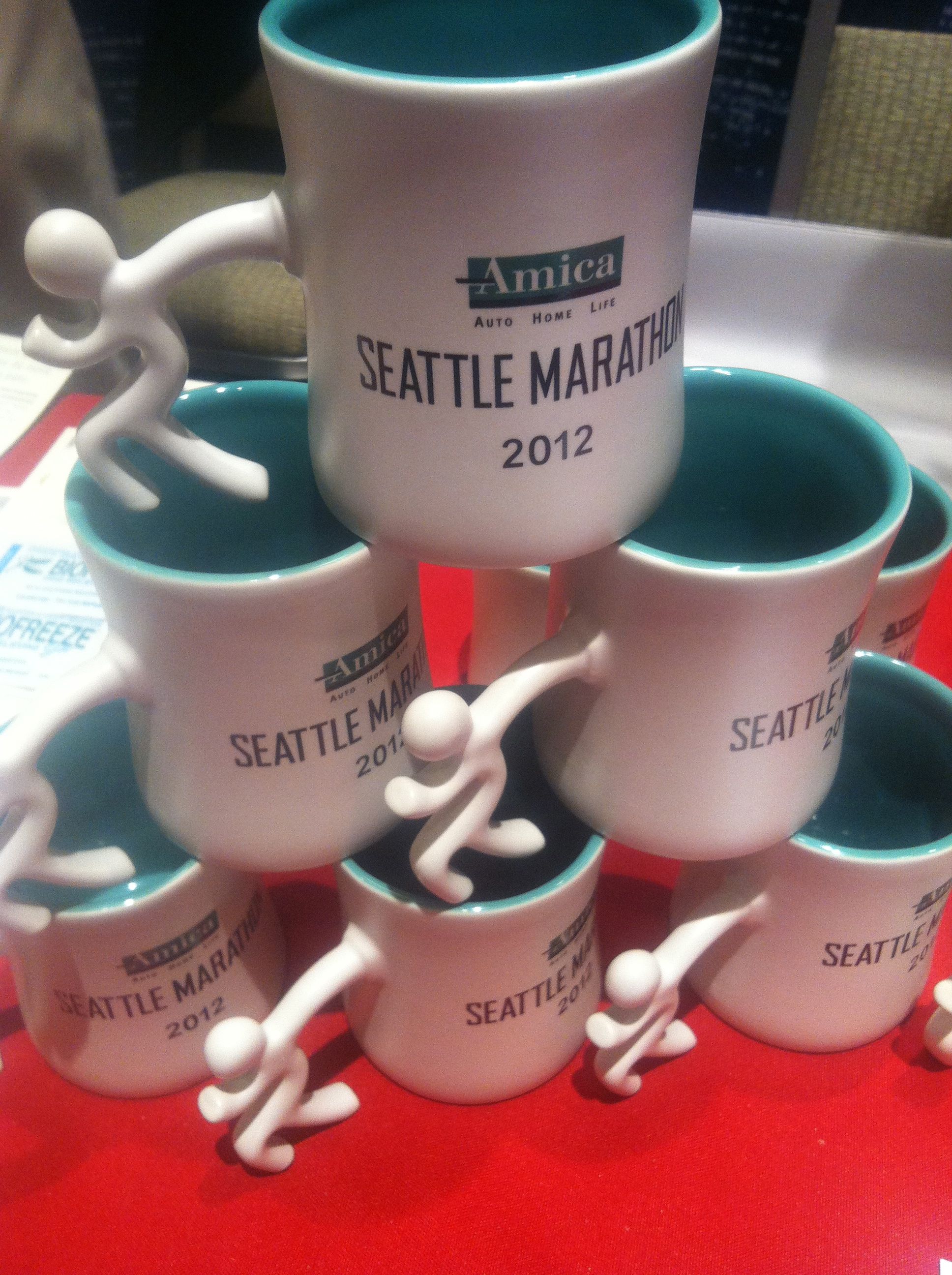 Awesome mugs from the Seattle half marathon