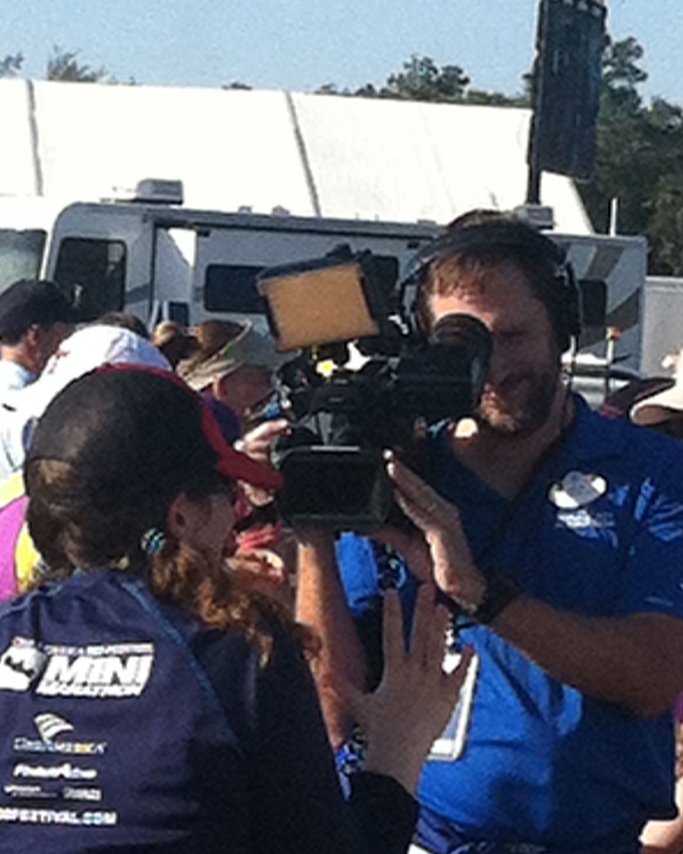 Aurora De Lucia hamming it up for David Baumann's cameras for Disney Sports at the end of the Walt Disney World Half Marathon 2013