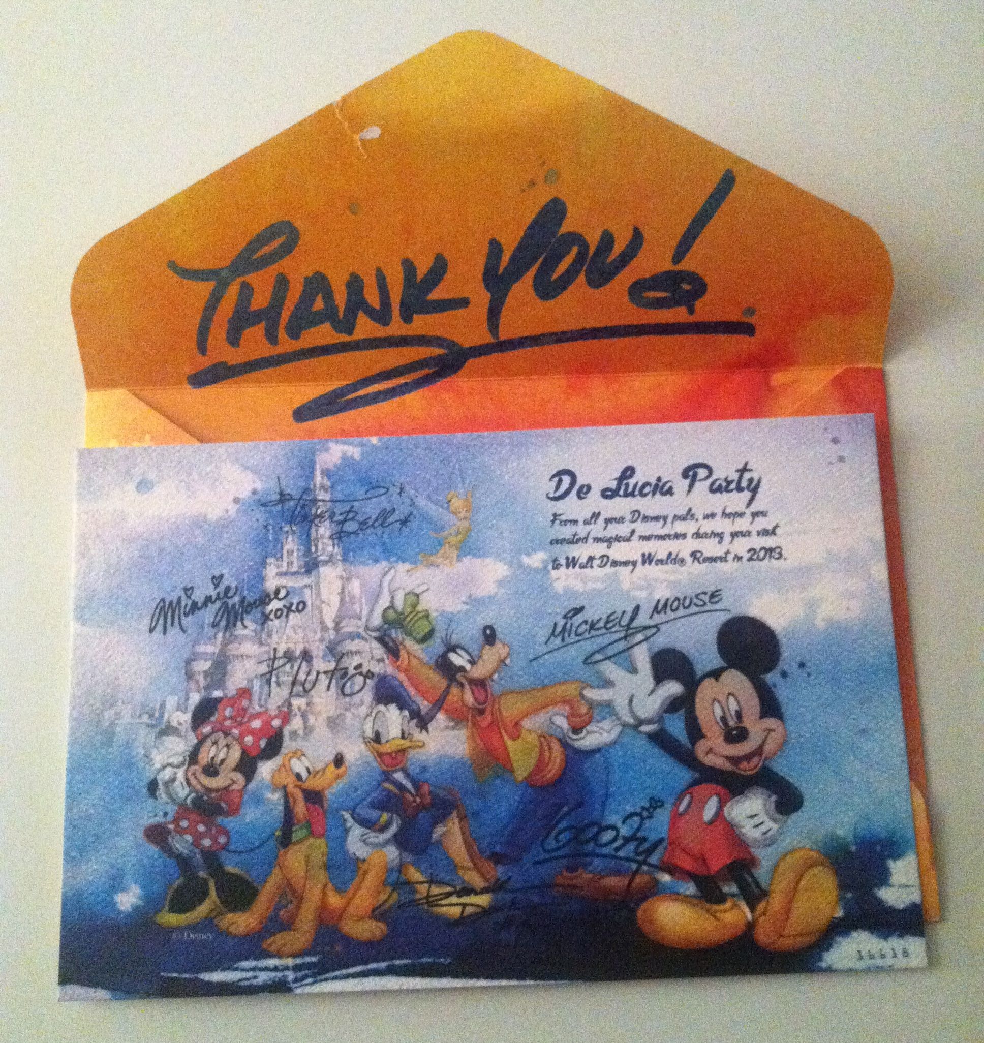 Disney thank you card