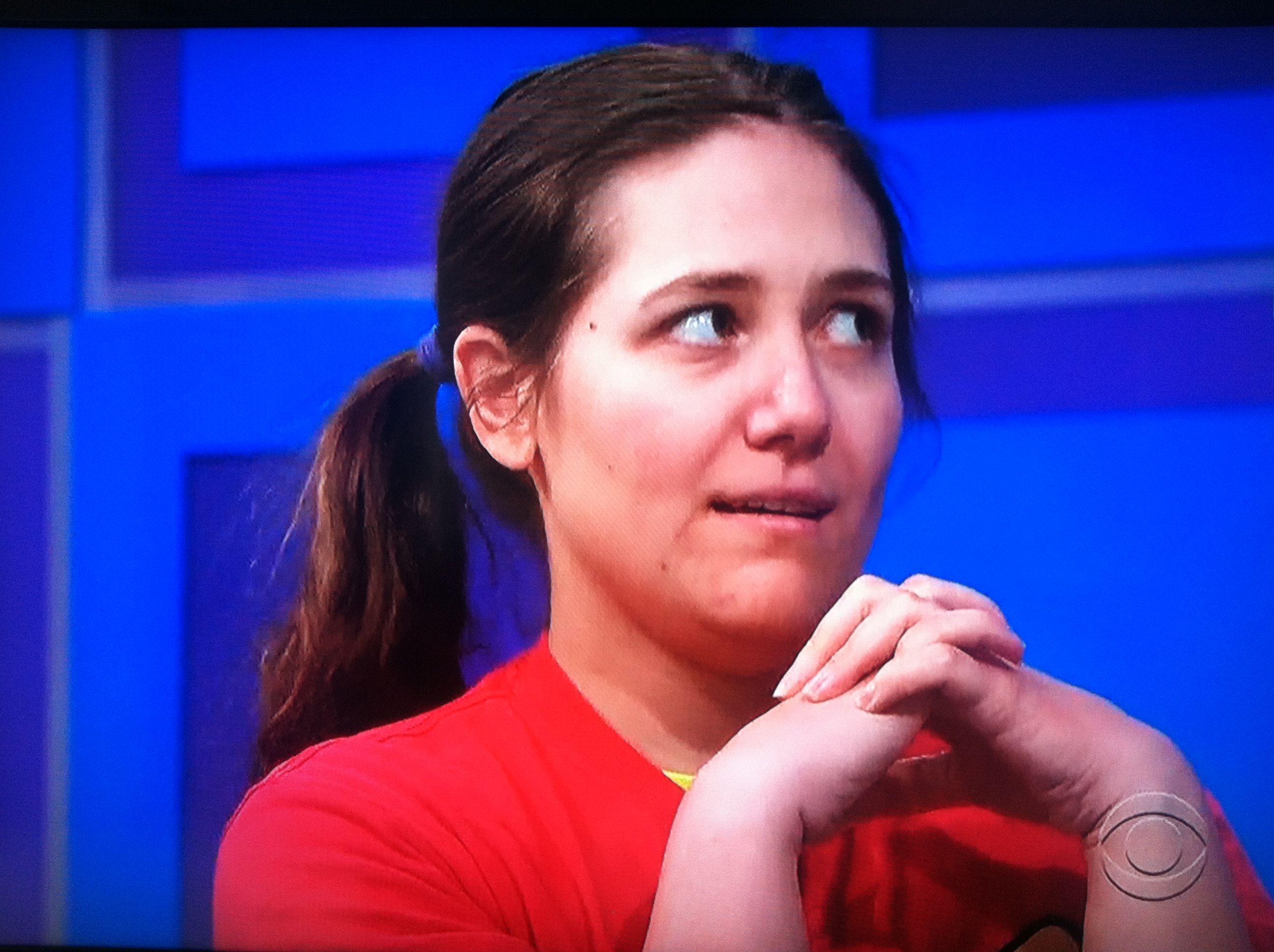 Aurora De Lucia looking nervous playing for a brand new car on The Price is Right