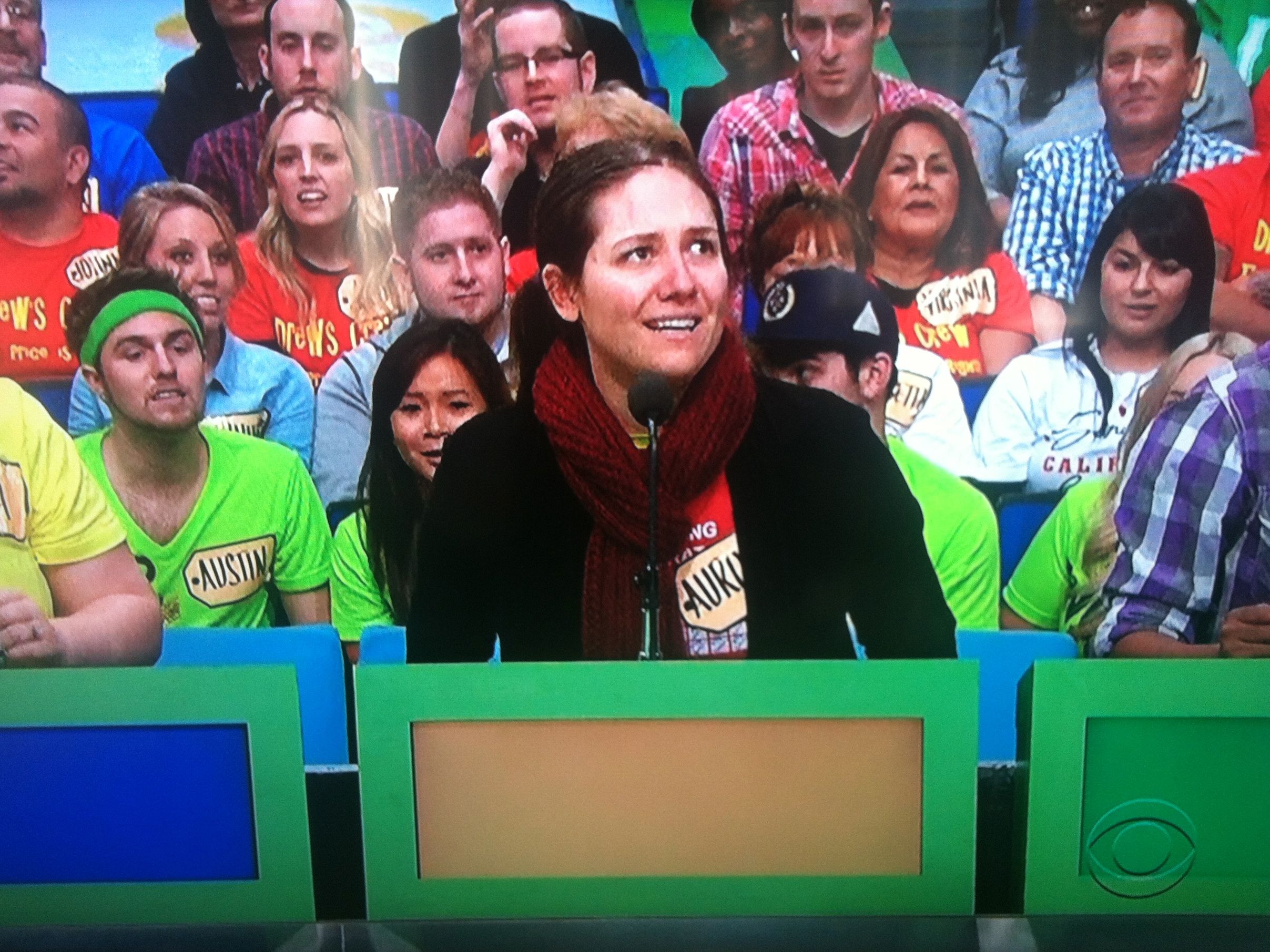 Aurora De Lucia really scared in contestant's row on The Price is Right