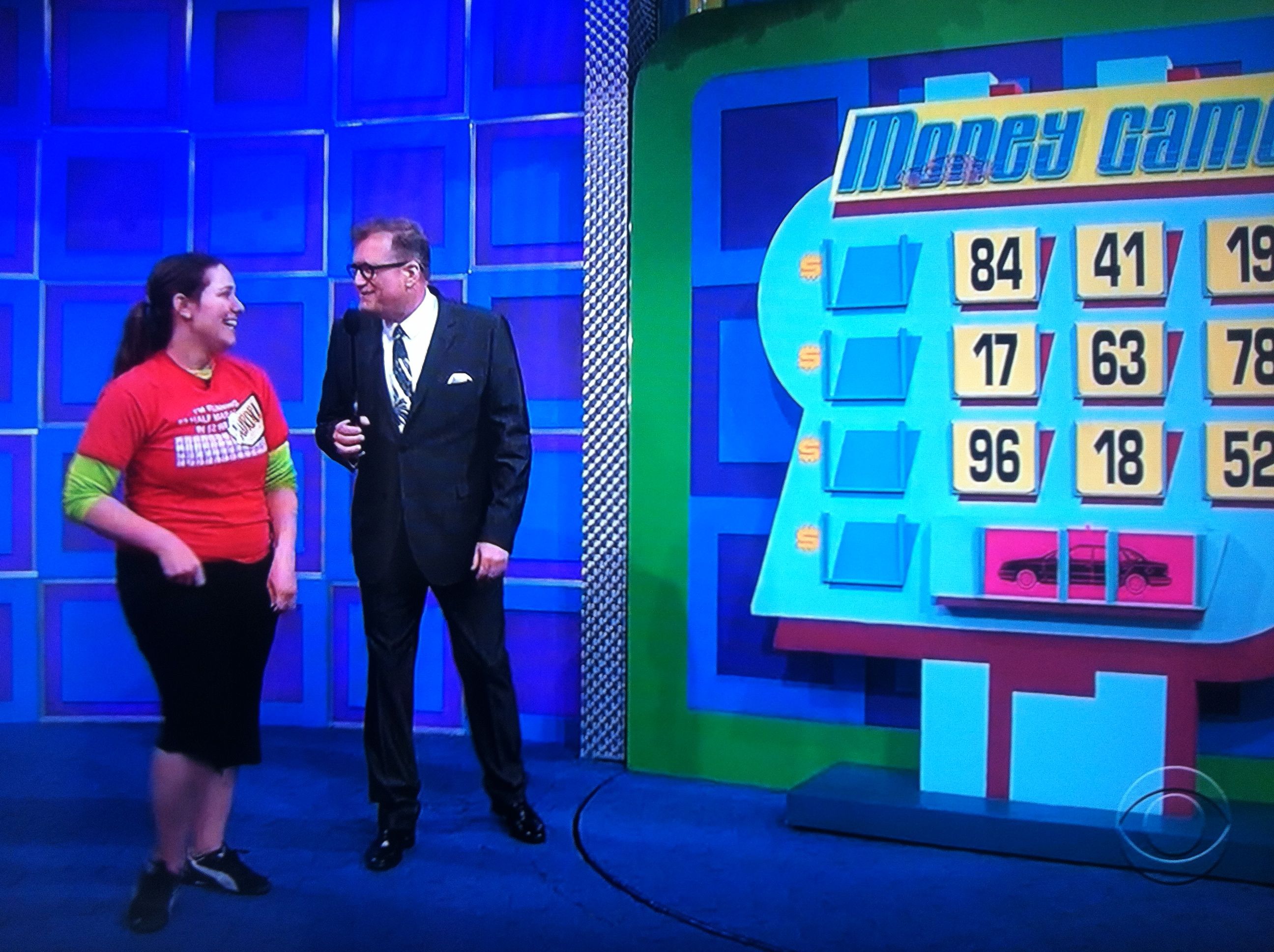 Aurora and Drew Carey at The Money Game on The Price is Right