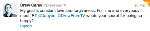 Drew Carey love tweet