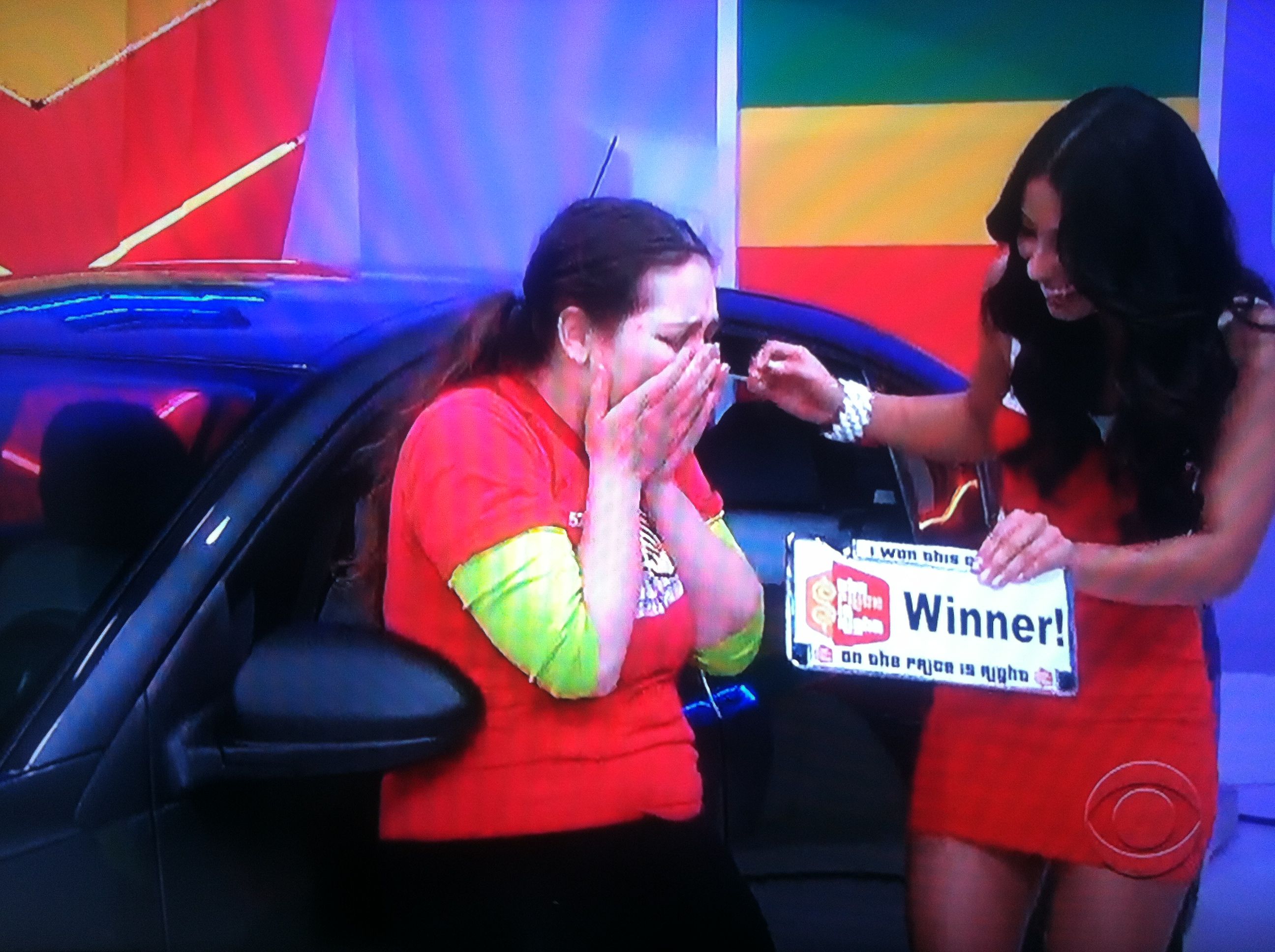 Aurora De Lucia nearing tears after she won a brand new car on The Price is Right