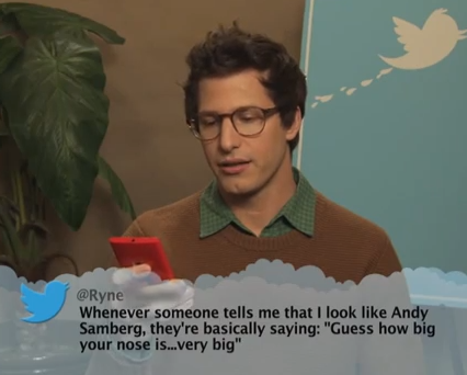 Andy Samberg reads on Mean Tweets