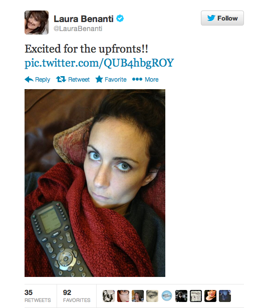 Laura Benanti's funny up front tweet