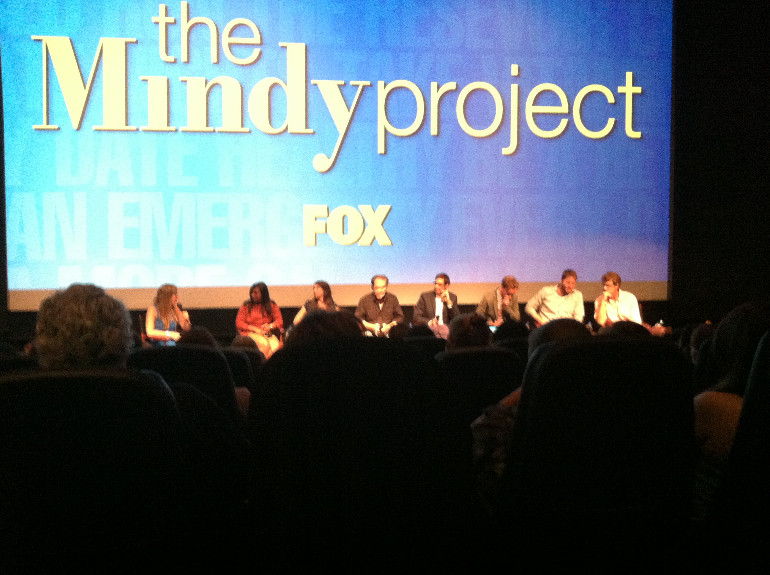 Mindy Kaling & rest of writing staff of The Mindy Project at the Writer's Guild Foundation panel