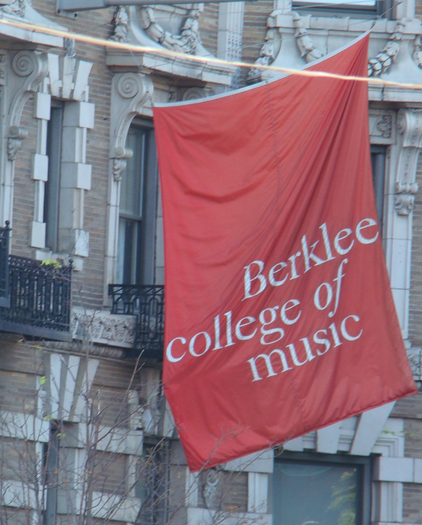 flag outside of Berklee College of Music