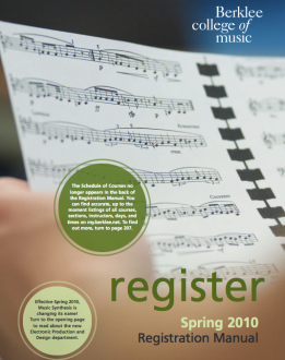 Berklee registration manual cover spring 2010