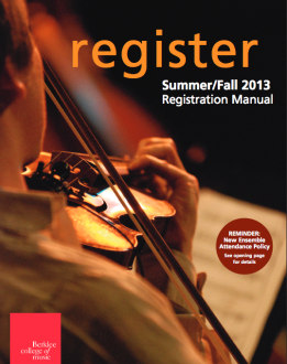 Berklee registration manual fall 2013