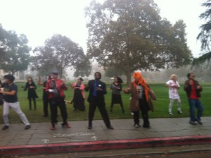 zombie dancers dancing to Thriller at Rock 'n' Roll Los Angeles Half Marathon 2013