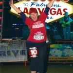 Aurora at the Rock 'n' Roll Las Vegas Half Marathon 2012, in front of the Welcome to Vegas sign