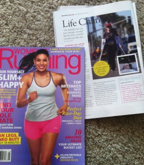 Women's Running Magazine with Aurora's article