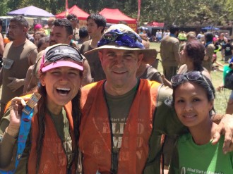 Aurora De Lucia with Nick and Joanna after the Irvine Lake Blind Mud Run 2014