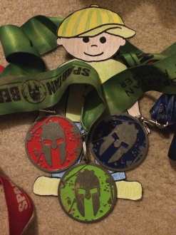 Flat Stanley wearing some race medals