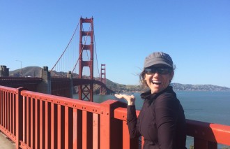 Aurora De Lucia on the Golden Gate Bridge