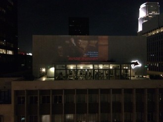 movie playing across the street from Standard rooftop