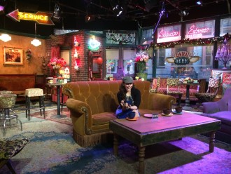 Aurora De Lucia on the set of Central Perk from Friends
