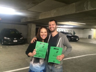 Alex and Aurora in the garage at the Simpsons Table Read