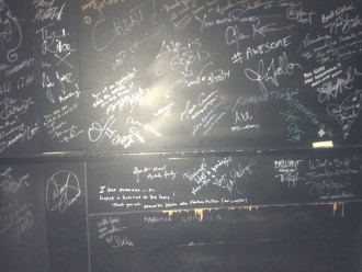 Wall of celeb signatures