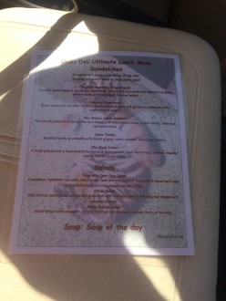 Picture of the lunch menu at Safari Park