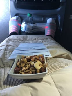 Aurora's feet on the plane